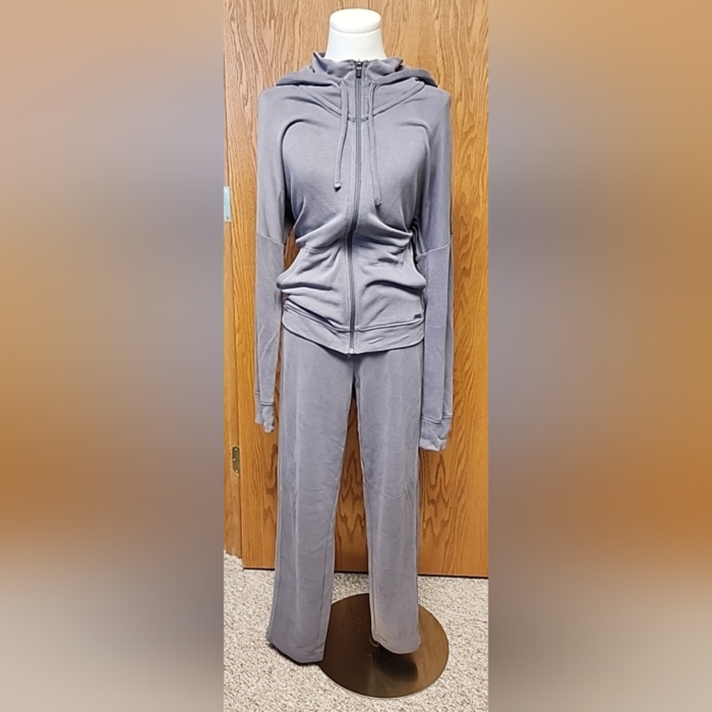 ATHLETA SERENITY LUXE SET, JACKET & PANTS, BOTH MED, GRAY